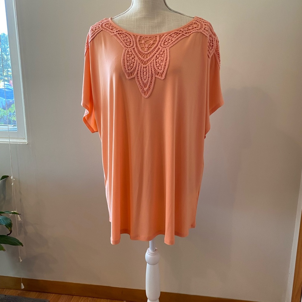 Short sleeve embroidered neckline only worn once.